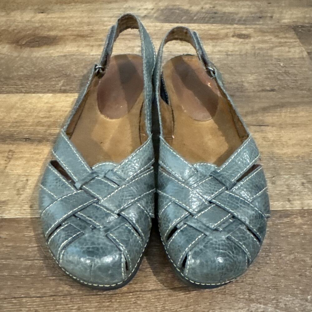 BARETRAPS Womens Darletta Slingback Woven Fisherman Sandals 6.5 M Blue Leather - Picture 2 of 7
